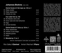 Johannes Brahms (1833-1897): Sonaten für Klarinette &amp; Klavier op.120 Nr.1 &amp; 2, CD