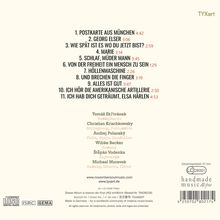 Ein Album mit 11 Liedtiteln, Künstlernamen und Instrumenten. Links die Titel, rechts unten ein Barcode und das Logo von TYXart.