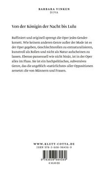 Text über Oper und Gender, ISBN unten: 978-3-608-98456-9. Preis 30,00 € (D). Oben: BARBARA VINKEN, DIVA.