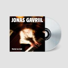 „JONAS GAVRIIL“, „Viertel vor Acht“. Verschwommene Person spielt Klavier, CD daneben.