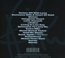 Eine Liste von Songtiteln: Better Off With Love, Someone With A Heart Of Gold, Ocean, Hangover Heart, Love Assault, usw.