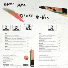 "David Moss Dense Band" steht oben. Darunter Tracklisten für Seite A und B. Schwarz-weiße Fotos zeigen einen Mann.