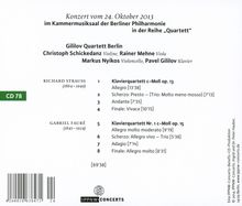 Gililov Quartett Berlin - Richard Strauss / Gabriel Faure, CD