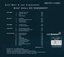 Scot Weir - What Shall We Remember?, CD