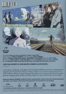 Titel: "Kumo no mukō, yakusoku no basho, Japan 2004". Regie: Makoto Shinkai. Zitat: "Der Film gehört zu den besten Animes aller Zeiten".