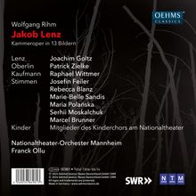 Wolfgang Rihm (1952-2024): Jakob Lenz (Kammeroper), CD