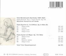 Felix Mendelssohn Bartholdy (1809-1847): Klavierquartett Nr.3, CD
