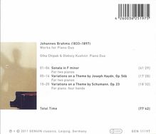 Johannes Brahms (1833-1897): Klaviermusik zu 4 Händen, CD