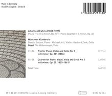 Johannes Brahms (1833-1897): Klavierquartett Nr.1 op.25, CD