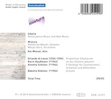 Sibylla - Renaissance Music and New Music, CD