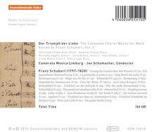 Franz Schubert (1797-1828): Sämtliche Chorwerke für Männerchor Vol.2 "Der Triumph der Liebe", CD