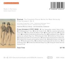 Franz Schubert (1797-1828): Sämtliche Chorwerke für Männerchor Vol.5 "Elysium", CD