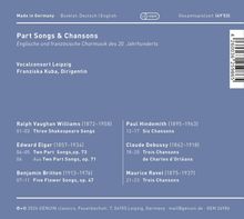Part Songs & Chansons, englische und französische Chormusik des 20. Jahrhunderts. Vocalconsort Leipzig.
