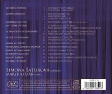 Musikstücke von Strauss, Debussy, Chopin und mehr mit Details zu Komponisten. Simona Šaturová (Sopran) und Marek Kozák (Piano).
