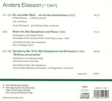 Anders Eliasson (1947-2013): Symphonie Nr.3 für Saxophon &amp; Orchester, CD