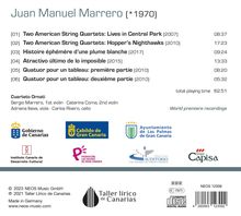 Juan Manuel Marrero (geb. 1970): Streichquartette, CD