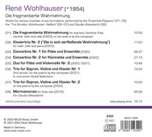 Rene Wohlhauser (geb. 1954): Kammermusik "Die fragmentierte Wahrnehmung", CD