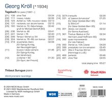 Georg Kröll (geb. 1934): Tagebuch für Klavier, CD