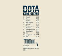 Dota: Keine Gefahr, CD