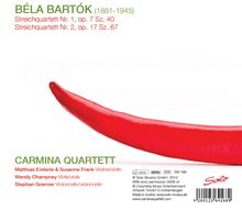 Bela Bartok (1881-1945): Streichquartette Nr.1 &amp; 2, CD