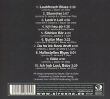 Trackliste: 1. Laubfrosch Blues 3:39. 2. Sturmfrei 3:07. 3. Lock’n Loll 4:30. Sirena Logo unten rechts.