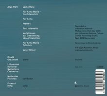 Arvo Pärt (geb. 1935): Lamentate für Klavier &amp; Orchester, CD