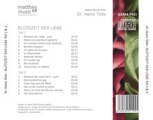 Dr. Heinz Tölle: Blütezeit der Liebe (Teil 1 &amp; 2) - Gedichte von Heinz Tölle (gelesen von Sabine Murza mit der Klaviermusik von Pianist: Ronny Matthes), 2 CDs