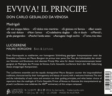 Carlo Gesualdo von Venosa (1566-1613): Madrigale "Evviva! Il Principe"", CD