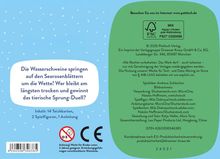 Die Wasserschweine springen auf den Seerosenblättern um die Wette! Wer bleibt am längsten trocken? Inhalt: 14 Teichkarten.