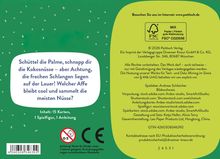"Schüttle die Palme, schnapp dir die Kokosnüsse – aber Achtung, die frechen Schlangen liegen auf der Lauer! Inhalt: 15 Karten."