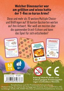 Welcher Dinosaurier war am größten und wieso hatte der T-Rex so kurze Arme? Quizkarten-Set mit Dinosaurier-Wissen.