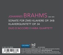 Johannes Brahms (1833-1897): Sonate für 2 Klaviere op.34, 2 CDs