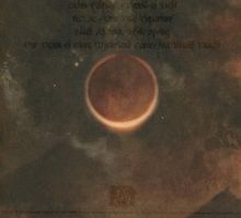 Text: "Dark's Epitaph: Devoid of Light. E.A.M.: Our Pale Departure Black Autumn." Illustration eines schattigen Mondes.
