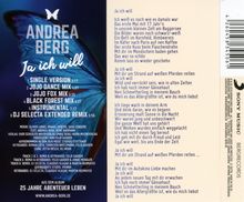 Andrea Berg: Ja ich will, Maxi-CD
