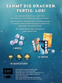 Das spannende Push-your-luck-Spiel mit Drachen. Elemente: 5 Würfel, 42 Karten, 48 Goldplättchen. Ziel: Meistes Gold.