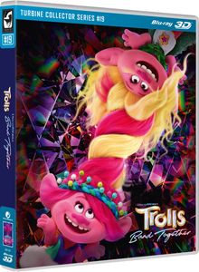 Text: "TURBINE COLLECTOR SERIES #19" und "Trolls Band Together". Zwei fröhliche Troll-Figuren mit buntem Haar.