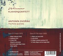 Antonin Dvorak (1841-1904): Klavierquartette Nr.1 &amp; 2 (opp.23 &amp; 87), CD