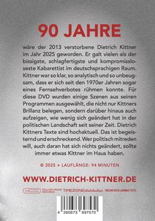 "90 JAHRE" in großen roten Buchstaben; Text über Dietrich Kittner; Website: www.dietrich-kittner.de; silberner Hintergrund.