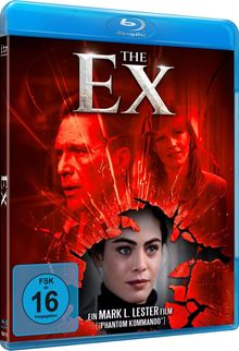 "THE EX", FSK 16, "Ein Mark L. Lester Film", rotes Design mit Gesichtern in gesplittertem Glasstil.