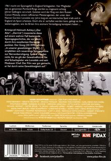 "1961 macht ein Spionagefall in England Schlagzeilen. Vier Mitglieder ... wie die Briten ihre atomare Verteidigung konzipiert haben."  
Das Bild zeigt Szenen aus einem Spionagefilm und eine Auflistung von Mitwirkenden.