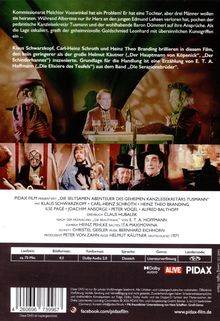 Ein DVD-Cover mit dem Text:

„Kommissionsrat Melchior Vosswinkel hat ein Problem! Er hat eine Tochter, aber drei Männer wollen sie heiraten…“

Darunter Szenenfotos mit historischen Kostümen.