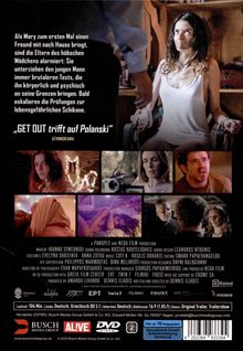 „Als Mary zum ersten Mal einen Freund mit nach Hause bringt...“ Junge Frau gefesselt auf einem Stuhl, besorgter Blick.