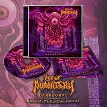 "Darkborne" und "Eye of Purgatory" stehen auf CD und Cover. Fantasiewesen mit riesigem Auge und Tentakeln, umgeben von Burgen.