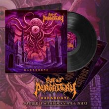 "Eye of Purgatory", "Darkborne", "Gatefold LP with black vinyl & insert". Illustration einer Kreatur in einer düsteren Stadt.