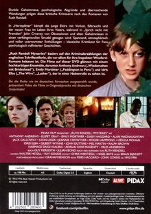 Texte beschreiben die Serie "Ruth Rendell Mysteries": Geheimnisse, psychologische Abgründe. Fotos von Szenen und Figuren.