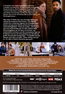 "DIE FÜCHSIN" mit Lina Wendel, Karim Chérif. In Düsseldorf geschehen mysteriöse Todesfälle. Unten vier Filmszenen.