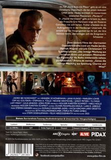 Oben rechts ein Text über zwei Krimis. Unten eine Reihe von Szenenbildern. Darunter Filmcredits. Logos von ARD, Degeto, Alive und PIDAX.