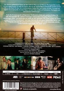 Text erklärt Handlung eines Goldraubs, mit positiven Kritiken zur Serie. Unten Fotos von Szenen und Produktionsdetails.