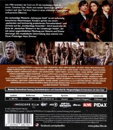 Der Text beschreibt die Serie "Schwarzes Gold", ihr historisches Setting und musikalische Untermalung von Hans Zimmer. Oben sind Darsteller in Kostümen, unten Szenenbilder zu sehen.