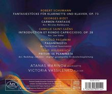 Robert Schumann, Fantasiestücke für Klarinette und Klavier. Bunte abstrakte Hintergründe.